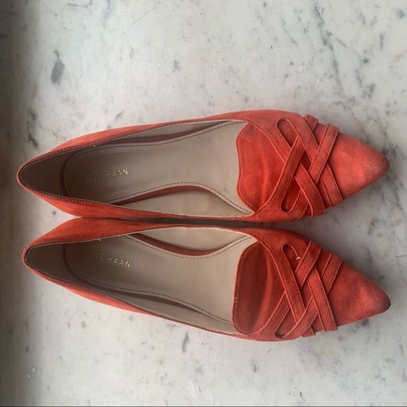 Cole Haan Women’s coral suede pointy flat - Picture 1 of 9